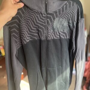 Gray and Black Zip-Up Hoodie